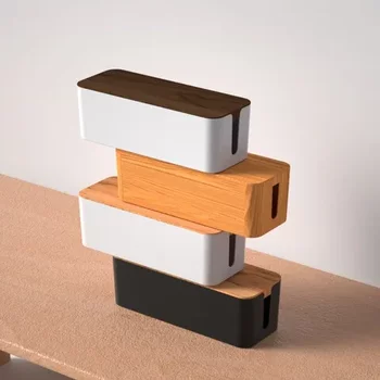 Plug-in wire storage box wire storage box sorting socket hub box insert wooden wire board desktop