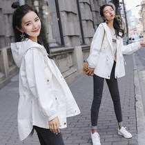 Jacket Womens Spring and Autumn New Korean Loose Student Harajuku Hop Top Joker Long Trench Coat