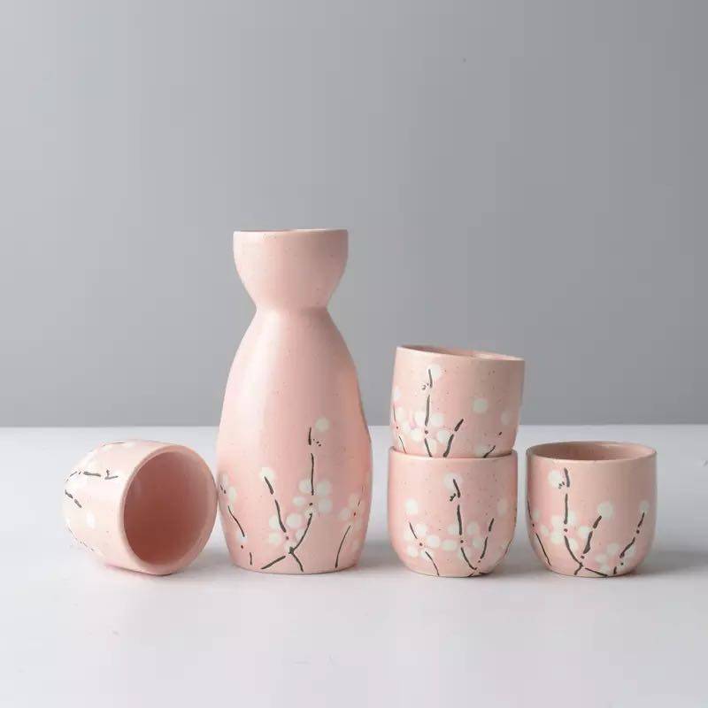 Japanese sake jug set white wine ceramic wine set home dining room hot wine jug warm wine jug wine cup ceramic sake set