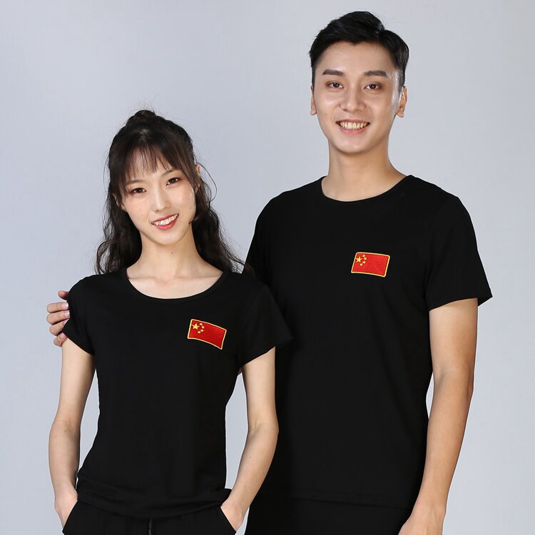 Outdoor black short sleeve T-shirt round collar Summer camouflak T-shirt Male Female Sailors Dancing workwear uniforms