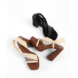 High-heeled hot summer sandals for women with thick-soled high heels wearing open-toe medieval slippers