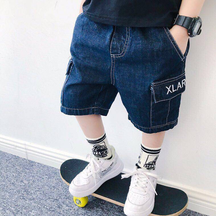 Day-train Tide Dress 2020 Summer New Denim Shorts men and women Children's baby 50% Pants Beach Pants