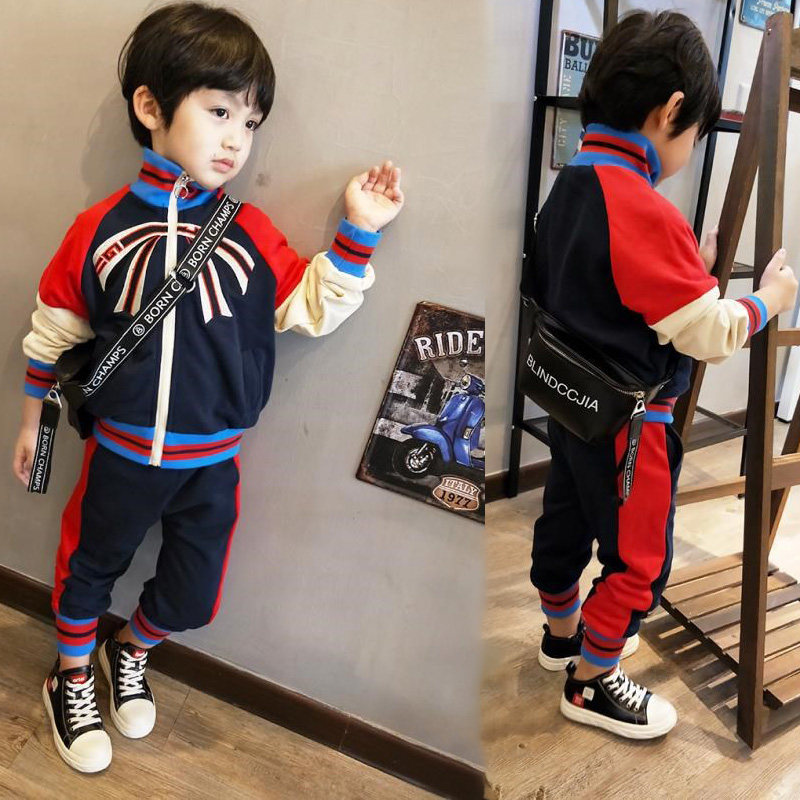 Japanese children's clothing boys' autumn suits new Korean version of the children's all-match sports and leisure two-piece