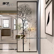 Customized tempered carved frosted transparent decorative art glass living room porch dining room partition wall screen modern