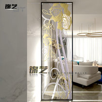 Tempered decorative transparent glass art carved screen partition custom-made American country porch living room balcony door core