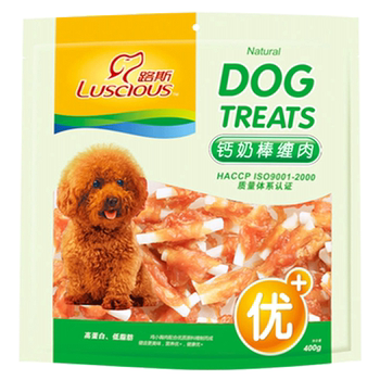 Luce dog snacks shredded chicken and jerky 400g