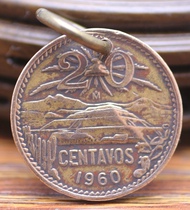 Handmade custom foreign coin pendant key pendant genuine coin red copper 29mm Mexican Mayan cattle ancient