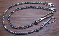 Italian Damico style handmade 316 stainless steel pants chain waistband gems embellished Harley