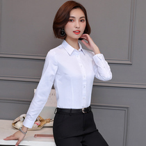 Shirt womens long-sleeved 2021 spring new Korean slim-fit work clothes formal tooling business wear OL white shirt