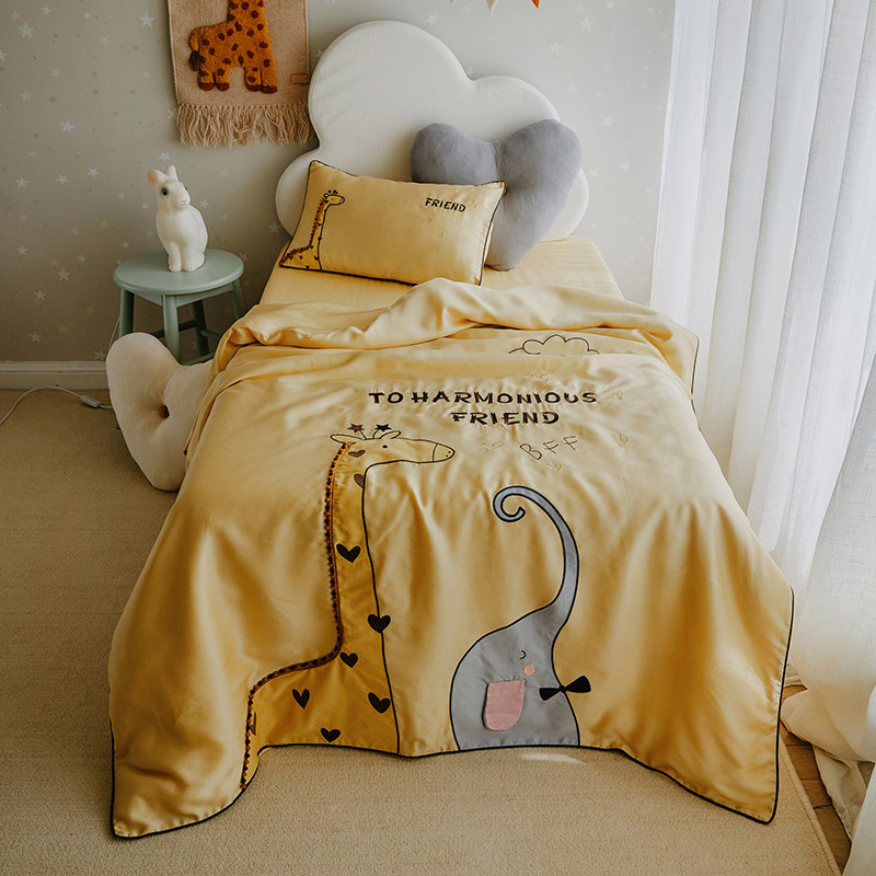 Cool sensation Summer 60 Lanes boulange Children Three sets Baby bed Ogasawara Quilt Cover Baby Kindergarten Bed Bedding