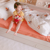 Childrens bed four-piece set Pure cotton boy and girl bunk bed 1 35m bed sheet 1 2m bed cover 4 three-piece set
