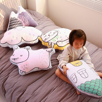 ins cartoon creative cute childrens pillow boy girl sleeping toy cushion non-removable washable plush pillow