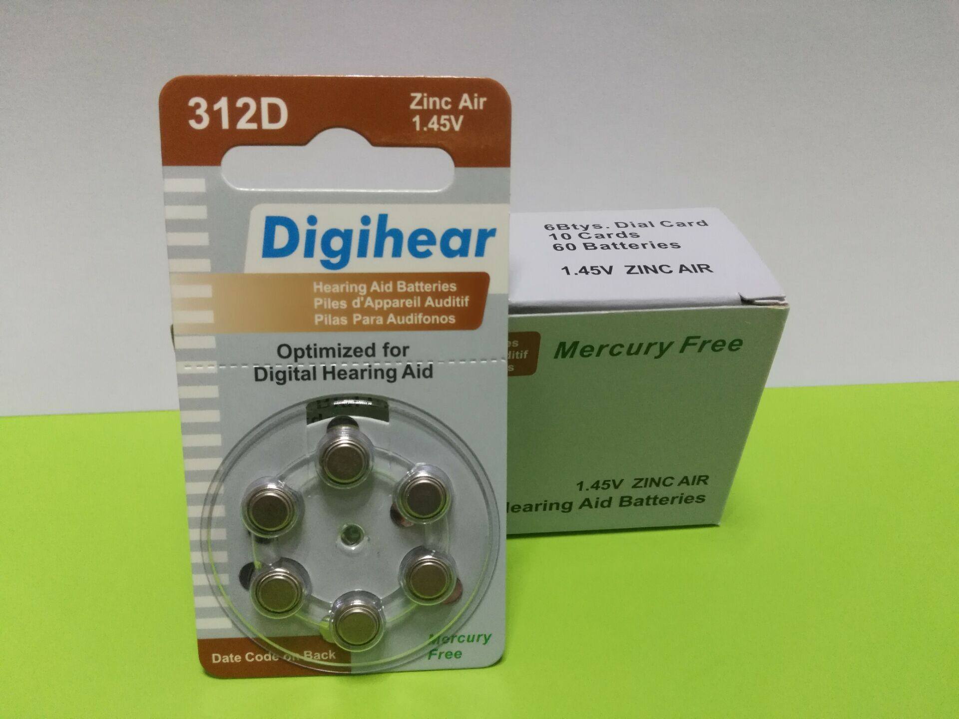 Original fit Digihear312D zinc air hearing aid special battery earning-type ear canal type ear back type 1 45v
