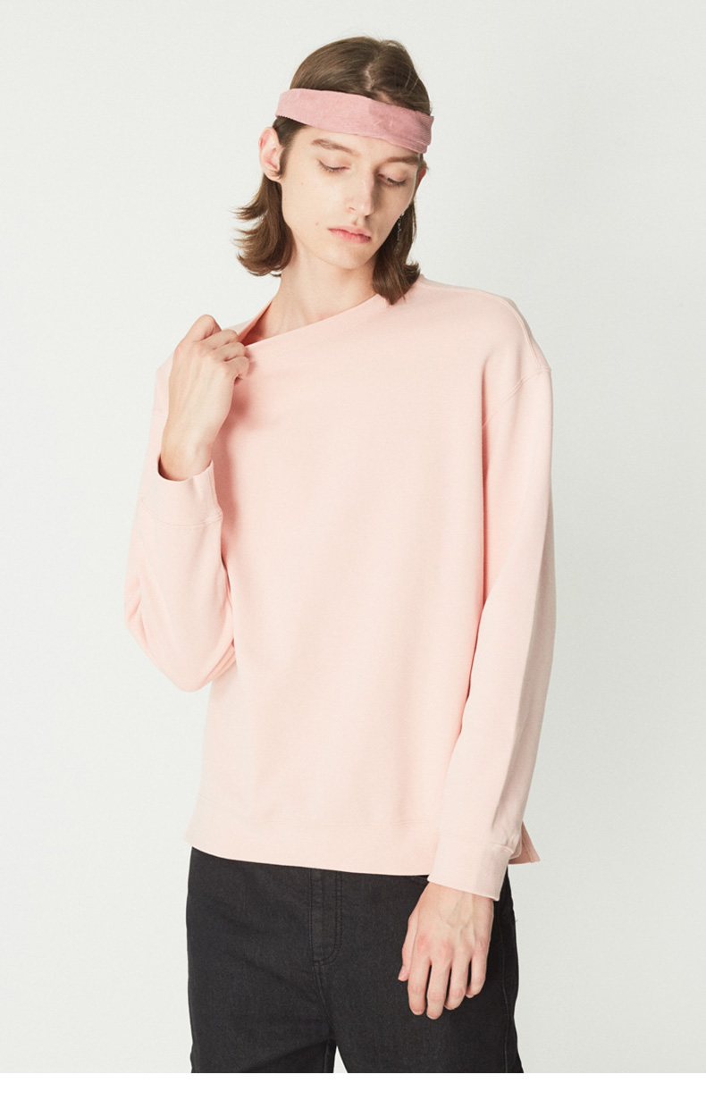 C & A cổ tròn màu rắn oversize áo len đôi nam rộng tay áo dài mùa thu mới CA200207976 áo khoác len nam