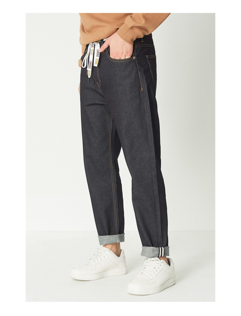 Dây CA với quần jeans ống côn nam mùa đông với quần denim tai đỏ ECD218054 quần áo nam mùa hè