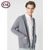 C & A áo len cotton nam 2018 thu đông mới giản dị top CA200208517 áo len cardigan nam