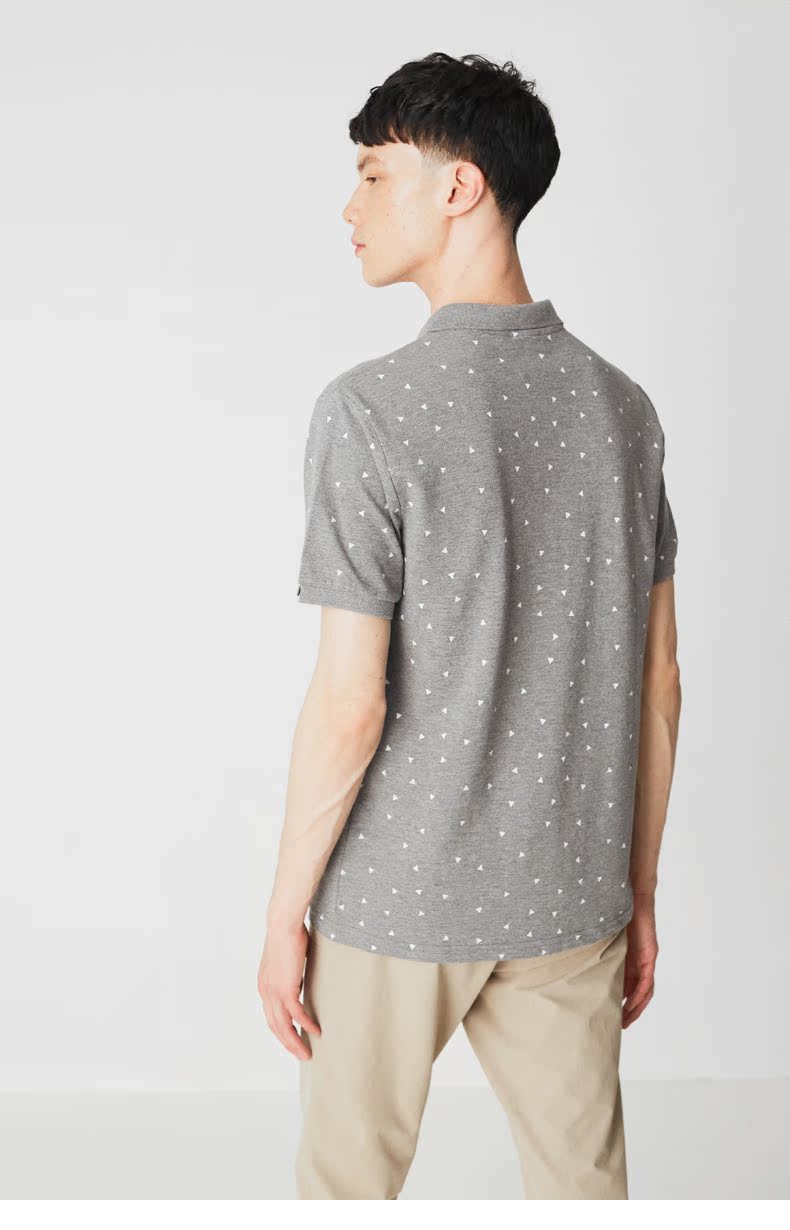 C & A thời trang in áo polo ngắn tay nam mùa hè dệt kim cotton lưới áo thun CA200205416 áo phông polo nam