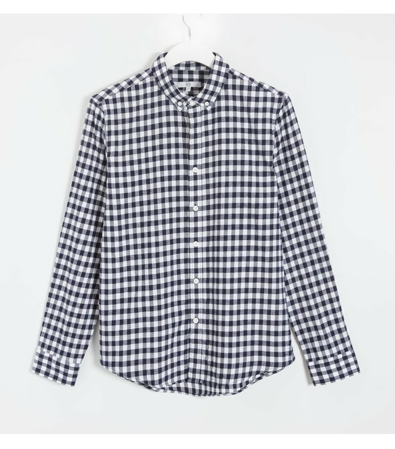 C & A của Nam Giới Nhiều Màu Slim Ve Áo Sơ Mi 2018 Sớm Mùa Xuân Flannel Kẻ Sọc Áo Sơ Mi CA200200242 áo sơ mi trung niên