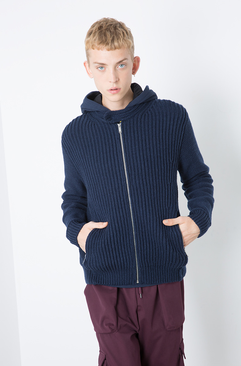 C & A nam khóa cổ áo đan áo len cardigan với len CA200184286