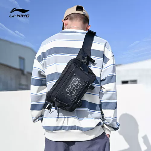 Li Ning, поясная сумка, нагрудная сумка для влюбленных, черная сумка на одно плечо, спортивная спортивная сумка, сумка через плечо, коллекция 2023