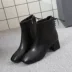 Giày nữ mới 2018 Giày mùa thu và mùa đông Giày boot nữ dày với giày cao gót vuông Martin và giày cao gót mùa xuân và mùa thu đơn boot nữ Giày ống