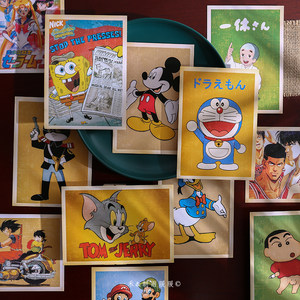 Morning Rain Crayon Shin-Chan Postcard High-End Cute Cartoon Anime Character Vintage Wall Decoration Card DIY