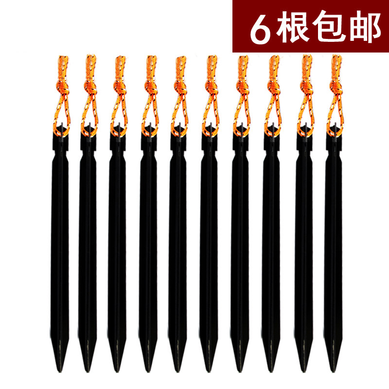 Ultralight aluminum alloy 18CM triangular ground tinted tent triangle Nail Sky Curtain with wind rope Mounted camping accessories