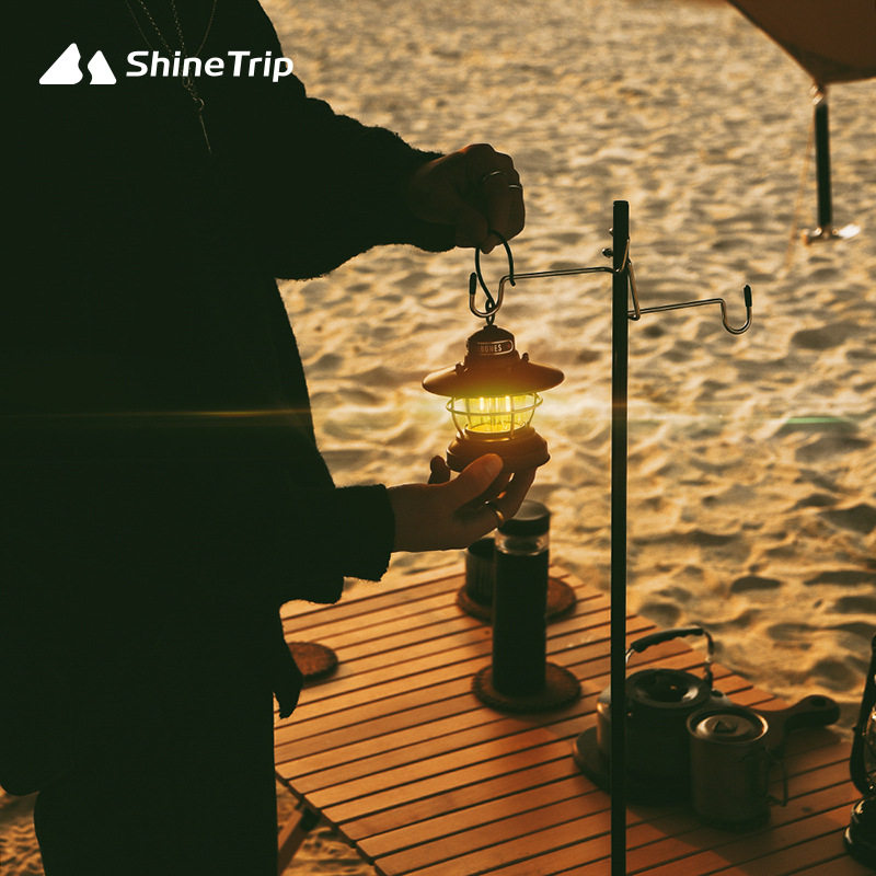 Outdoor aluminum alloy lamp holder camping portable folding light lamp hanging double head lamp Floodlight Camping Lamp Bracket