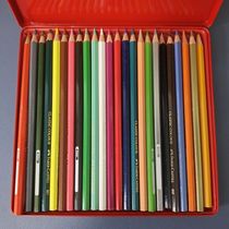 Tail color lead oil iron box filling color painting brush hand drawn with 12 color 24 color pencil slight defect