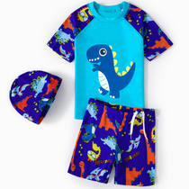 4 boys 9 eldest child 7-8 primary and secondary school students 3-12-year-old children Split Swimsuit Swimming Trunks Suit Dinosaur Sunscreen Dry 6
