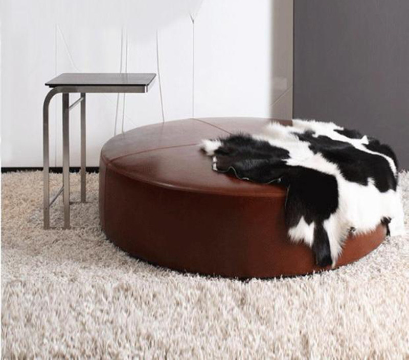 American round leather shoe changing stool clothing store sofa shoe shop cloakroom stool living room coffee table stool coffee color leather pier