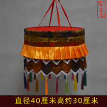 Hidden dark Buddha Baoshang umbrella Buddhist Hall Home Minroom Decorative Vegetarian color thickened Double Sharp Corner Treasure round hanging buildings to be made