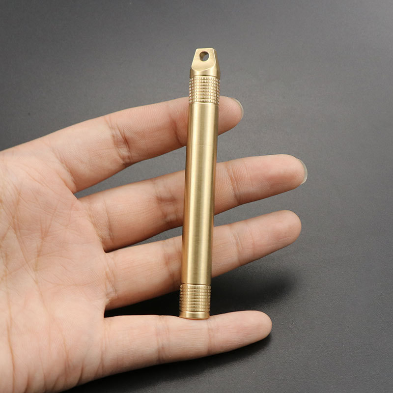 Brass seal waterproof key buckle toothpick cylinder single cigarette case portable case with portable titanium alloy toothpick combination suit