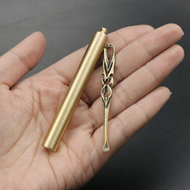 Mini Portable Creative Brass Toothpick Tube Outdoor Titanium Alloy Toothpick Metal Waterproof Easy-to-carry Toothpick Box