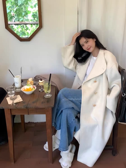 双面羊绒大衣女2025秋冬新款灰色高端羊毛呢外套