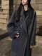 黑灰色双面羊绒大衣女2025秋冬新款中长款高级感羊毛呢子韩系外套