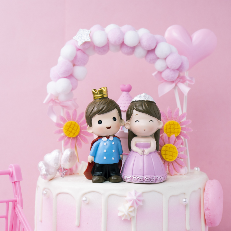 Cặp đôi Hoàng tử Công chúa Câu chuyện cổ tích Trang trí cho trẻ em Nướng tráng miệng Chủ đề Bánh cưới Trang trí - Trang trí nội thất phụ kiện trang trí phòng ngủ