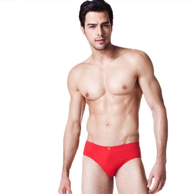 Seven wolves young lovers Modale breathable elastic red Hung-run men's triangular underpants two clothes-Taobao