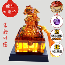 New Lanthus souvenir monkey year fetal hair crystal seal newborn umbilical cord seal baby fetal hair jade seal diy