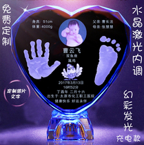 Newborn baby hand and foot ink baby souvenir full moon 100 days one year old hand and footprint photo frame creative permanent gift