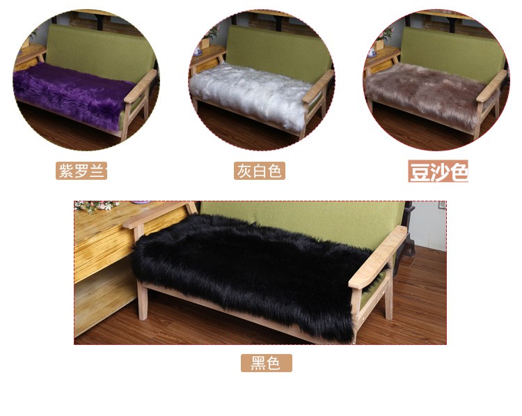 Sofa đệm châu Âu mùa đông chống trượt sang trọng sofa da dài đệm đệm giả len cửa sổ nổi mat tùy chỉnh đệm da cho ghế gỗ