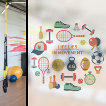 Love paste custom frosted glass explosion-proof film electrostatic film ball sports stadium sticker-ball sports