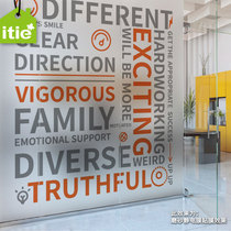 Love paste frosted custom glass office electrostatic creative English letter window business company sliding door-inspirational
