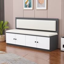 Cardseat solid wood minimal small houseRestaurant storage home dining table and chair combined corner L card seat sofa customization