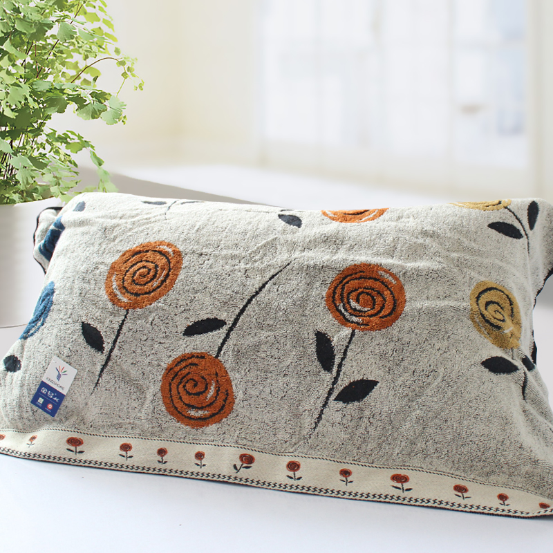 Khăn gối vàng 1 đôi giá bông sang trọng dày đôi nam nữ 100% cotton cao cấp cỡ hộ gia đình vỏ ga gối