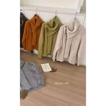 Large size, western style, lazy autumn and winter scarf, retro atmosphere, fashionable v-neck, loose, warm, soft and waxy hair