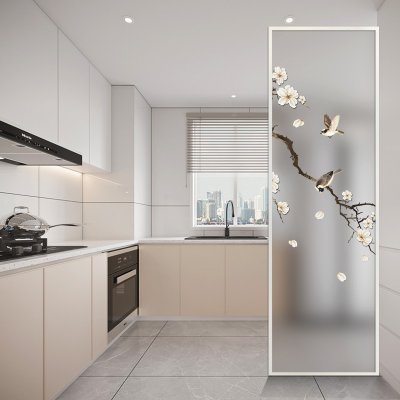 Entrance light luxury modern minimalist glass screen partition living room home Nordic decoration to block bedroom entry porch