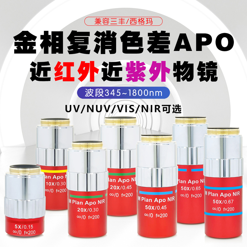 Replacement of Mitutoyo Metallographic Achromatic Apochromatic Apo Long Working Distance Near-Infrared Laser Objective Lens Nir Near-Ultraviolet Nuv