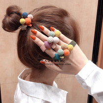 Japan Japanese GP tie headband female net red temperament hair rope cute five-pointed star color ball ball head rope headdress