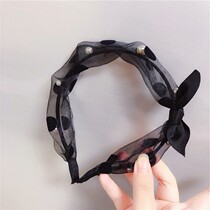 Japan JULIPET headwear brief out of sweet and black polo dot butterfly knot lace hair with hairpin hairpin